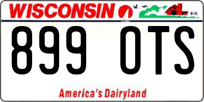 WI license plate 899OTS