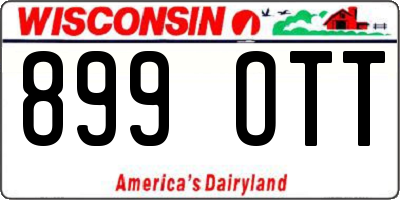 WI license plate 899OTT