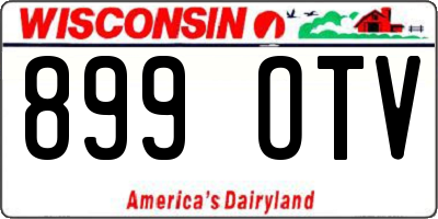 WI license plate 899OTV