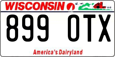 WI license plate 899OTX