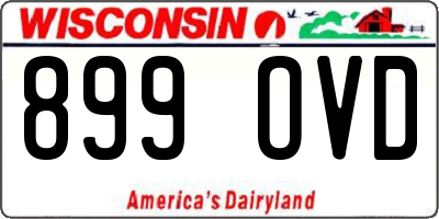 WI license plate 899OVD