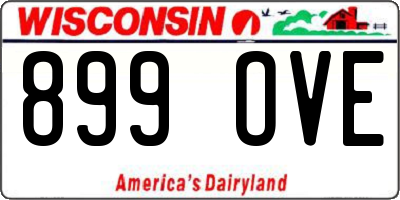 WI license plate 899OVE