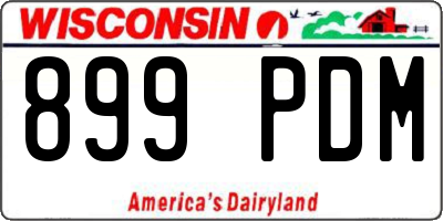 WI license plate 899PDM