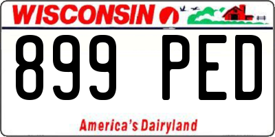 WI license plate 899PED