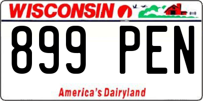 WI license plate 899PEN