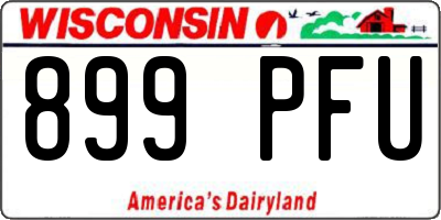 WI license plate 899PFU