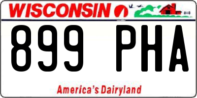 WI license plate 899PHA