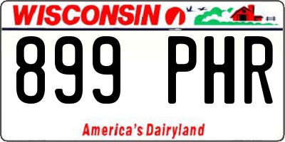 WI license plate 899PHR