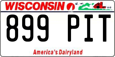 WI license plate 899PIT