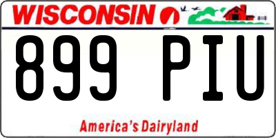 WI license plate 899PIU