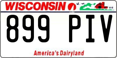 WI license plate 899PIV