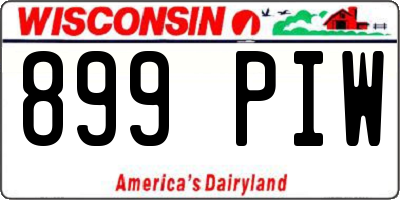 WI license plate 899PIW
