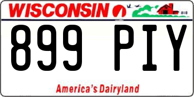 WI license plate 899PIY