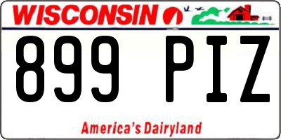 WI license plate 899PIZ
