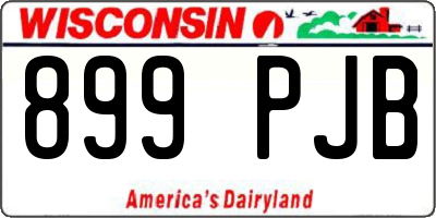 WI license plate 899PJB