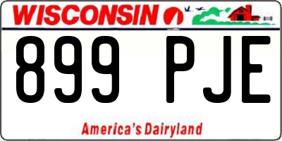 WI license plate 899PJE