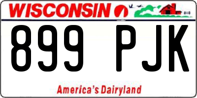 WI license plate 899PJK