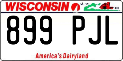 WI license plate 899PJL