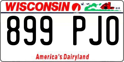 WI license plate 899PJO