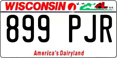 WI license plate 899PJR