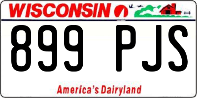 WI license plate 899PJS