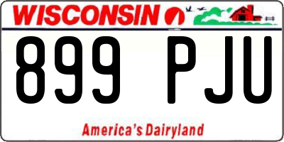 WI license plate 899PJU