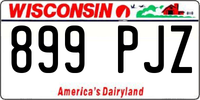 WI license plate 899PJZ