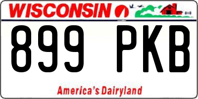 WI license plate 899PKB