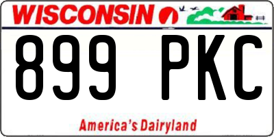 WI license plate 899PKC