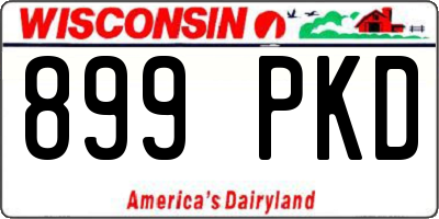 WI license plate 899PKD