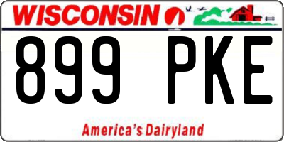 WI license plate 899PKE