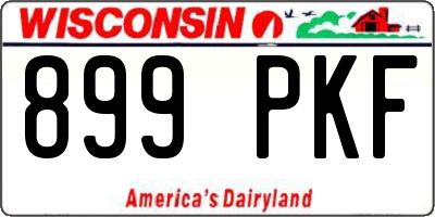 WI license plate 899PKF