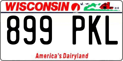 WI license plate 899PKL