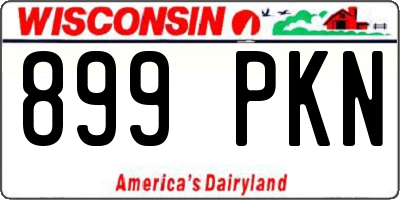 WI license plate 899PKN