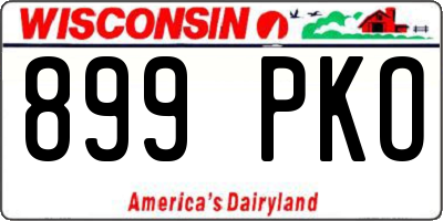 WI license plate 899PKO