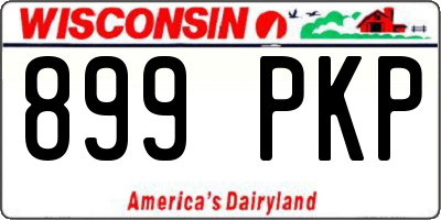 WI license plate 899PKP
