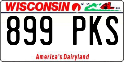 WI license plate 899PKS
