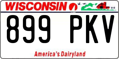 WI license plate 899PKV