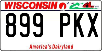 WI license plate 899PKX