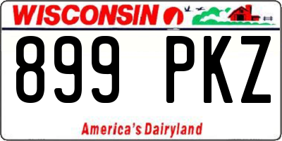 WI license plate 899PKZ
