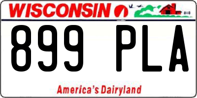 WI license plate 899PLA