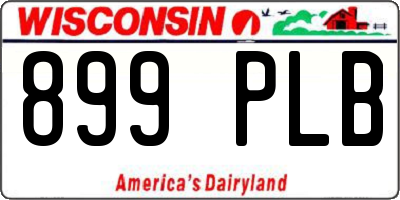 WI license plate 899PLB