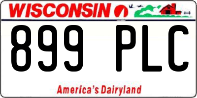 WI license plate 899PLC
