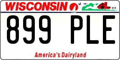 WI license plate 899PLE
