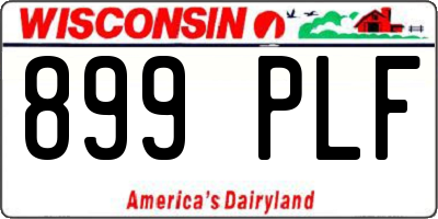 WI license plate 899PLF