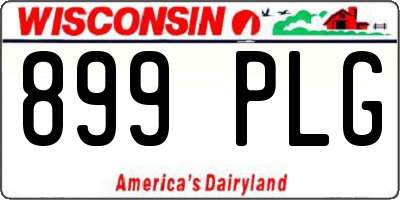 WI license plate 899PLG