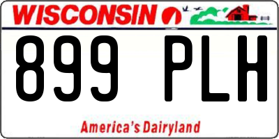 WI license plate 899PLH