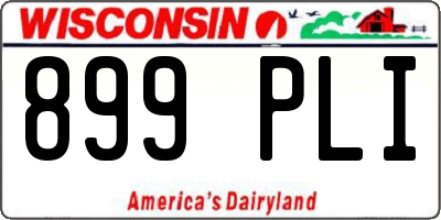WI license plate 899PLI