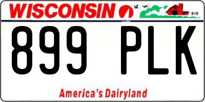 WI license plate 899PLK