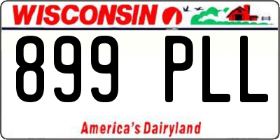 WI license plate 899PLL